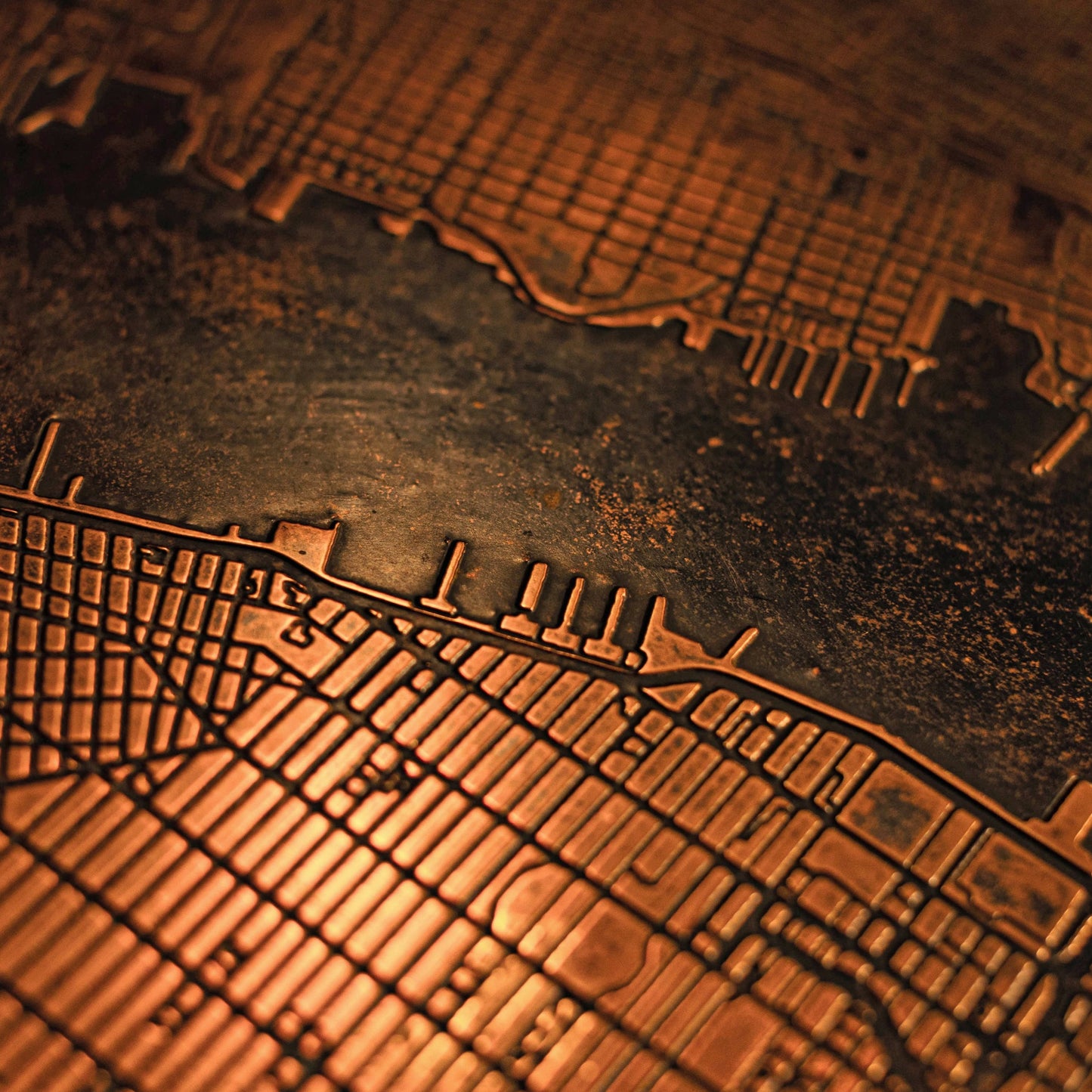 Copper New York City Street Map 32 x 48