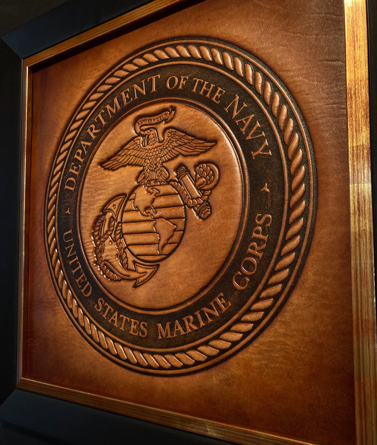 15 x 15 Leather United States Marine Corps Seal