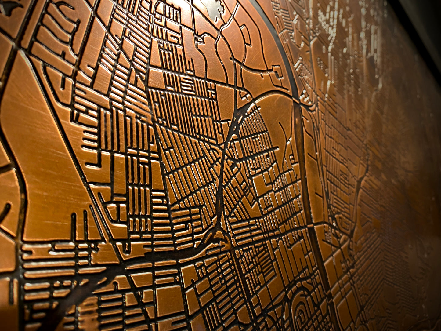 Copper Nashville City Street Map 44 x 32