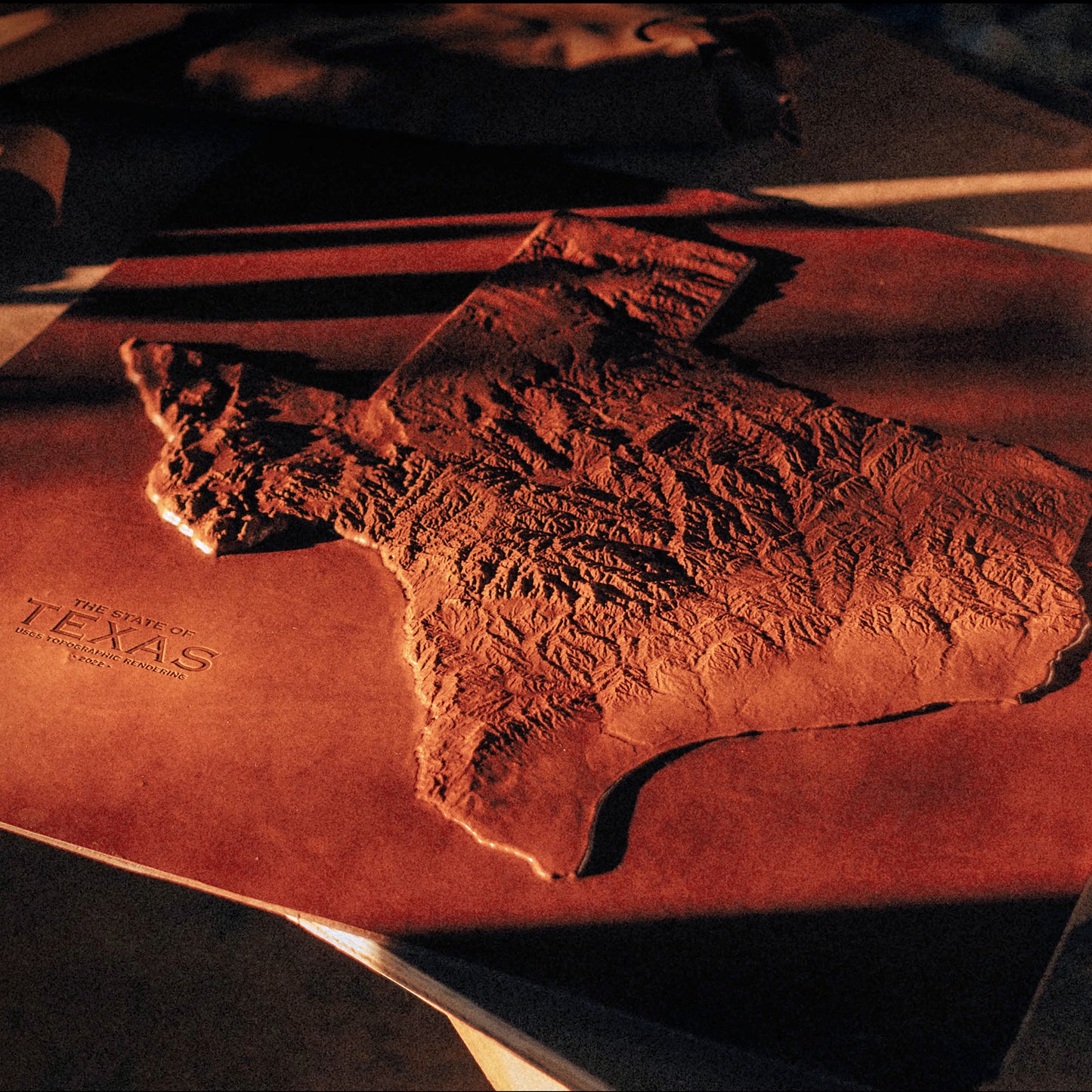 Leather Texas Terrain Map 36 x 36
